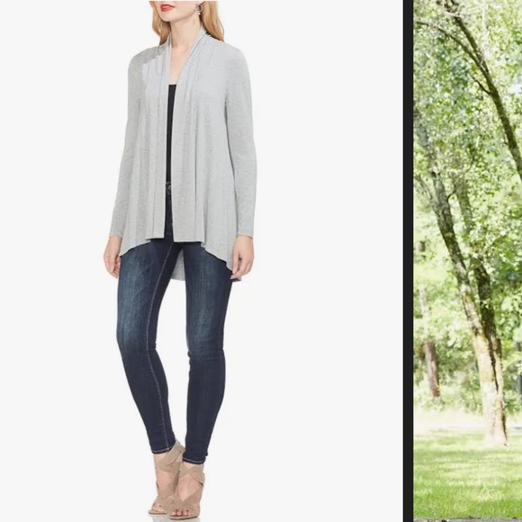NWT Vince Camuto Open Front Woman’s Light Grey Cardigan - Picture 5 of 5